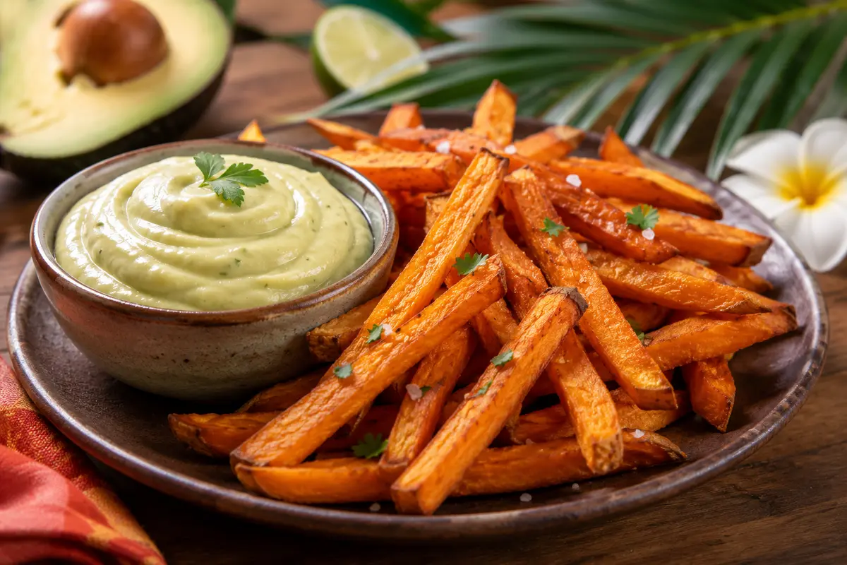 Sweet Potato Fries with Avocado Mayonnaise